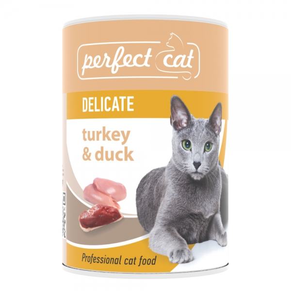 Perfect Cat Delicate Turkey&Duck 400g - Konservēta barība kaķiem (tītars un pīle)