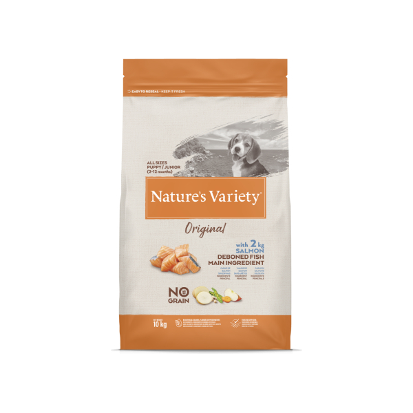 Nature's Variety Dog Original No Grain Junior Salmon 10 Kg - сухой корм с лососем для щенят и юниоров