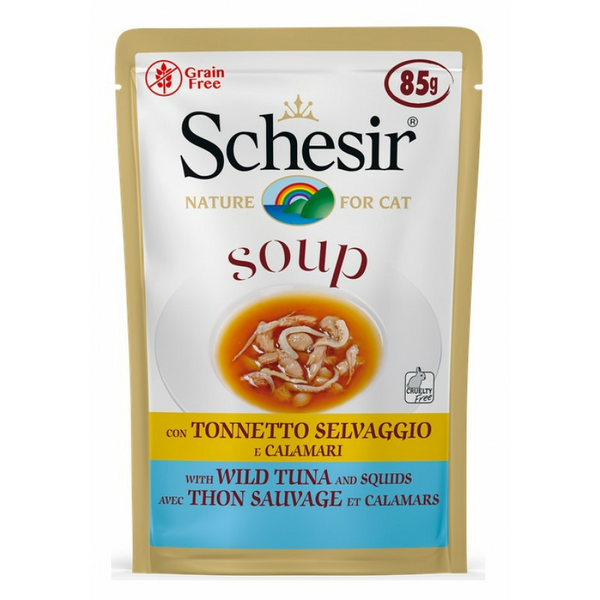 Schesir Wild Tuna and Squid Soup 85g - savvaļas tunča un kalmāru zupa