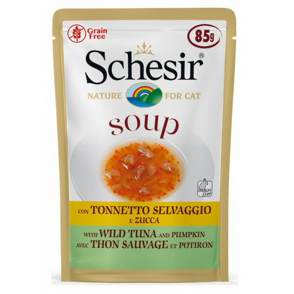 Schesir Wild Tuna and Pumpkin Soup 85g - savvaļas tunča un kirbju zupa