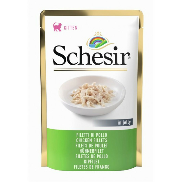 Schesir Kitten Chicken Fillets 85g - vistas fileja želejā kaķēniem