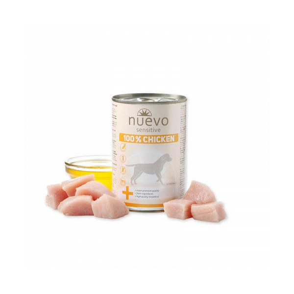 Nuevo Sensitive 100% Chicken 400g - Konservēta barība suņiem (vista 100%)
