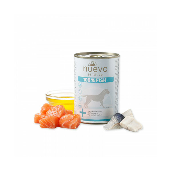 Nuevo Sensitive 100% Fish 400g - Konservēta barība suņiem (zivs 100%)