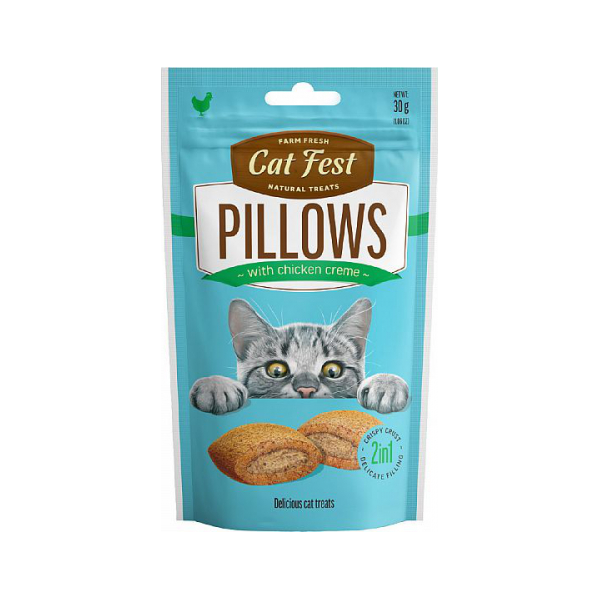 CatFest Pillows with Chicken Creme 30g - Spilventiņi ar vistas gaļas pildijumu
