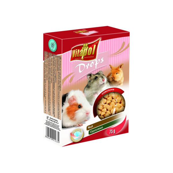 Vitapol COMPLEMENTARY DROPS 75g - Papildbarība ar riekstiem grauzējiem