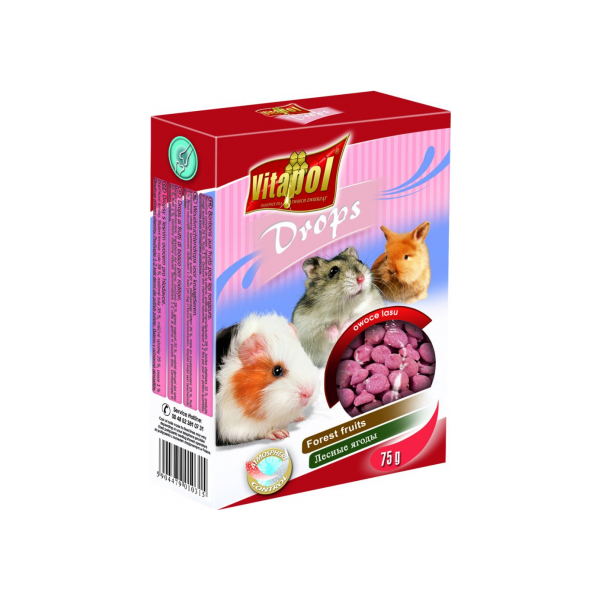 Vitapol COMPLEMENTARY DROPS 75g - Papildbarība ar meža ogām grauzējiem