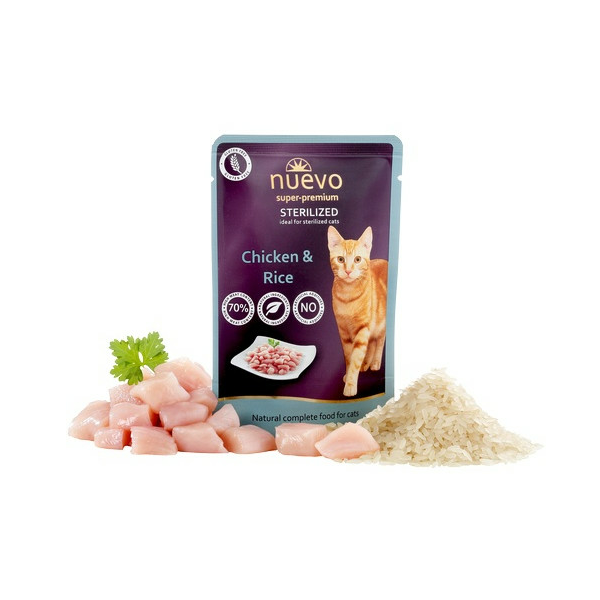 Nuevo Sterilised Chicken&Rice 85g - Ar vistu un rīsiem