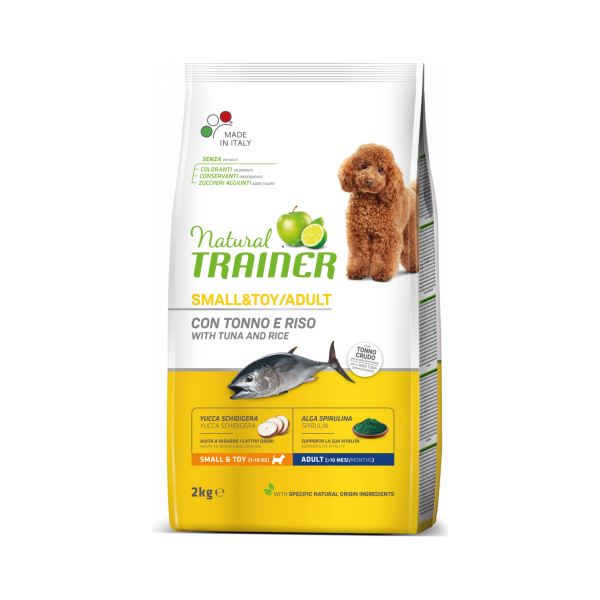 NT DOG REGULAR MINI SMALL&TOY ADULT TUNA&RICE 2KG - Pilnvertīga barība ar tunci un rīsiem pieaugušiem mazo un ļoti mazo šķirņu suņiem
