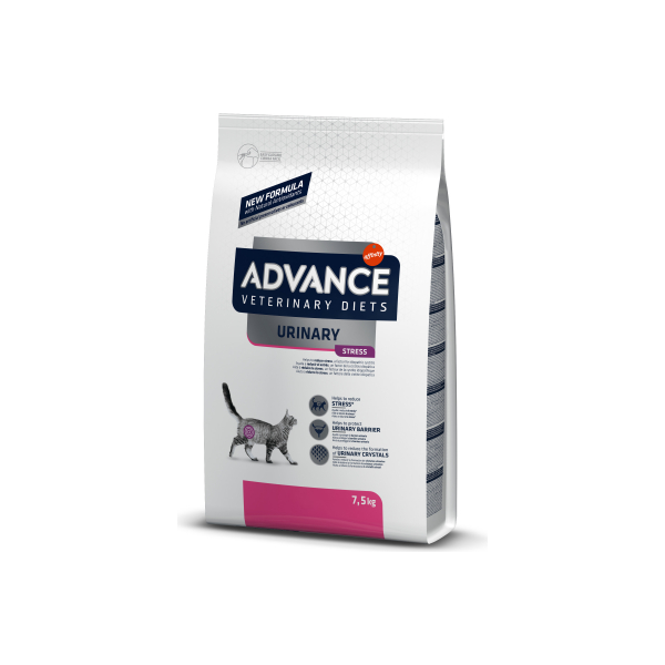 ADVANCE VETERINARY DIETS CAT URINARY STRESS 7.5KG - Barība kaķiem urīntrakta veselībai ar sastāvdaļām, kas palīdz mazināt stresu