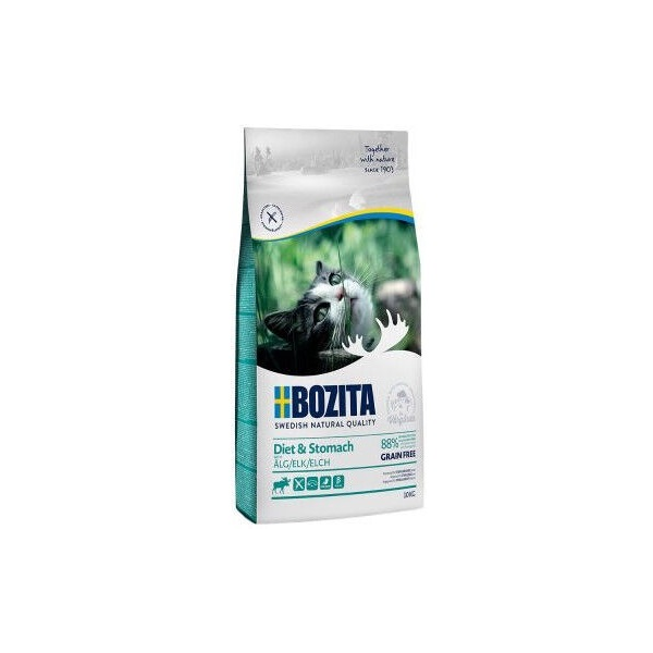 Bozita Grain Free Diet & Stomach Elk 10kg - Jūtīgiem vai izvēlīgiem kaķiem ar alni