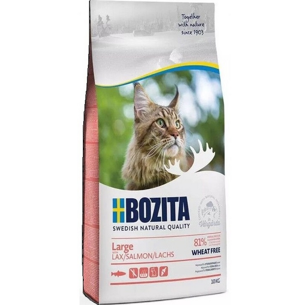 Bozita Wheat Free Large Salmon 10 kg - Bezkviešu ar lasi lielo šķirņu kaķiem