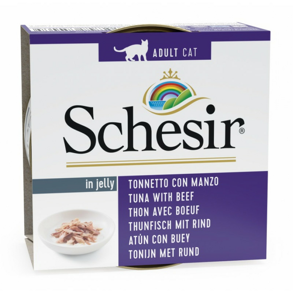 SCHESIR Cat Tuna with Beef Fillets 85g - тунец и говяжье филе в желе
