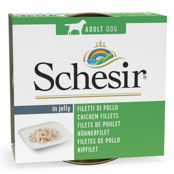 SCHESIR Dog Chicken Fillets in Jelly 150g - vistas fileja želejā