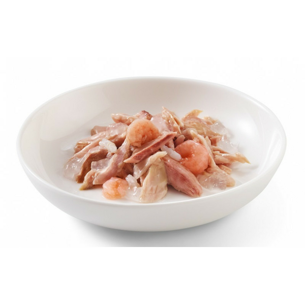 Schesir Cat Tuna with Shrimps In Jelly 6x50g - pilnvērtīgā barība, tuncis un garneles želejā, 2 image