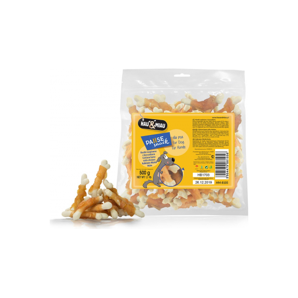 HAU&MIAU Calcium Bones with Chicken 500g - Kalcija kauli ar vistu, 2 image