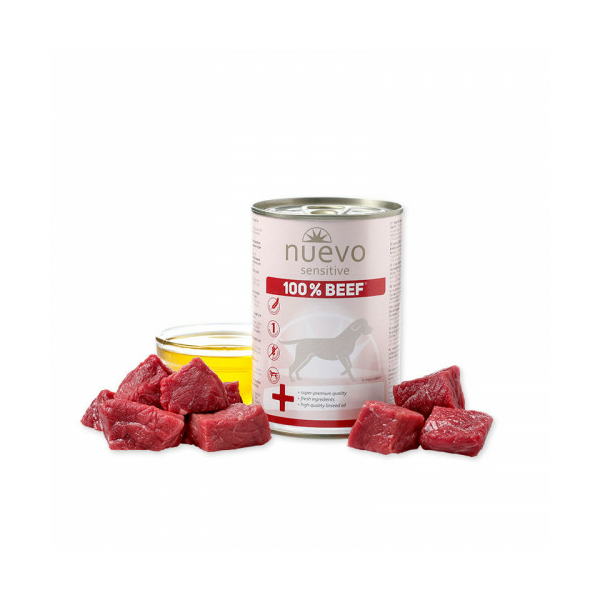 Nuevo Sensitive 100% Beef 400g - Konservēta barība suņiem (liellops 100%)