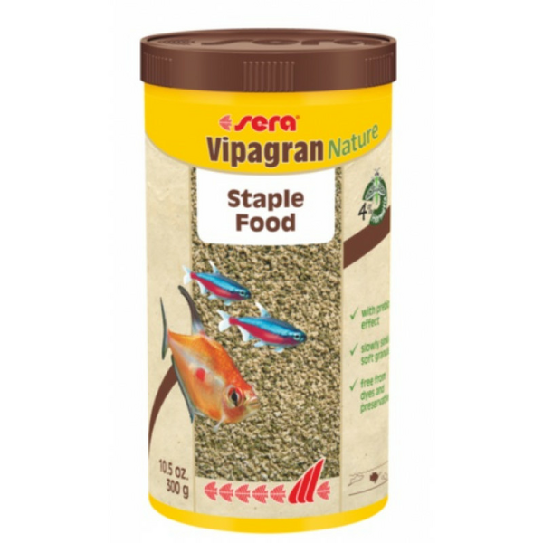 SERA Vipagran Nature 1000ml/300g - barība dekoratīvajām zivīm - granulas