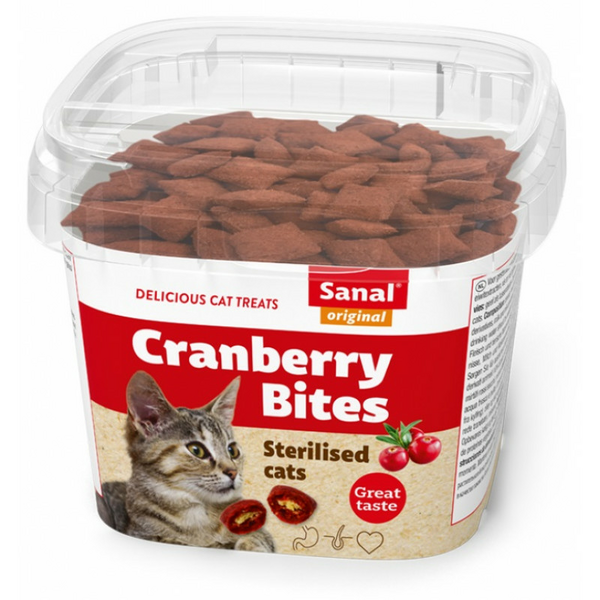 SANAL Cranberry & Chicken Bits Sterilized Cats 75g - spilventiņi ar dzērvenēm un vistu sterilizētiem kaķiem
