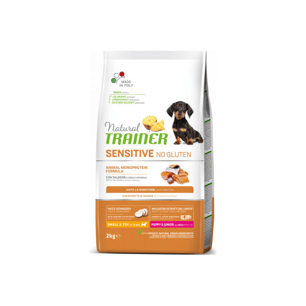 NT DOG SENSITIVE NO GLUTEN PUPPY&JUNIOR SMALL&T SALMON 800G- полноценный безглютеновый сухой корм с лососем для щенков мелких пород
