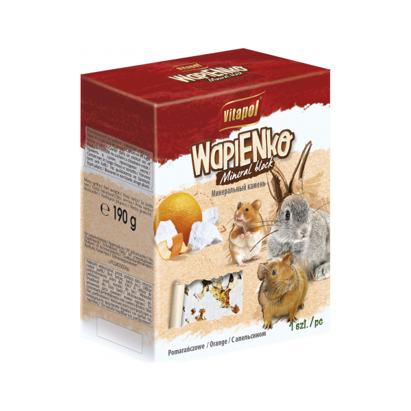 Vitapol MINERAL BLOCK grauzējiem, minerālu akmens ar apelsīnu 1pc 40g (12gb)
