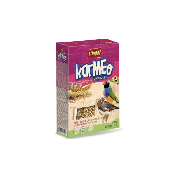 Vitapol KARMEO PREMIUM 500g - Pilnvērtīga barība zebru zuktiem un eksotiskiem putniem