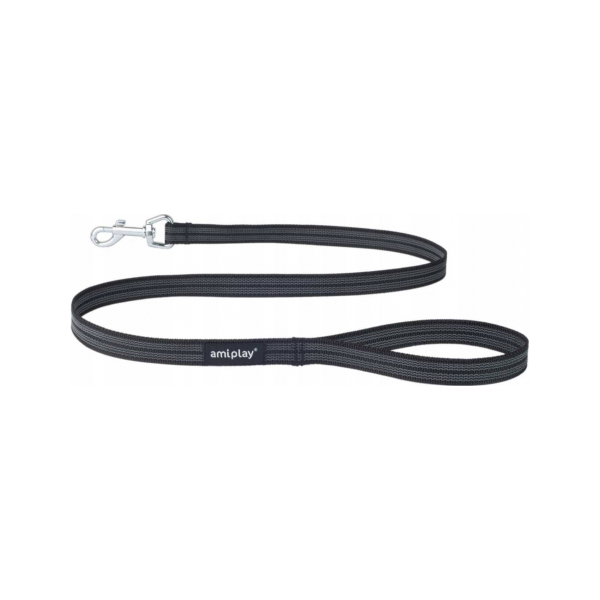 Amiplay Rubber pavada L-XL, melna 120 cm
