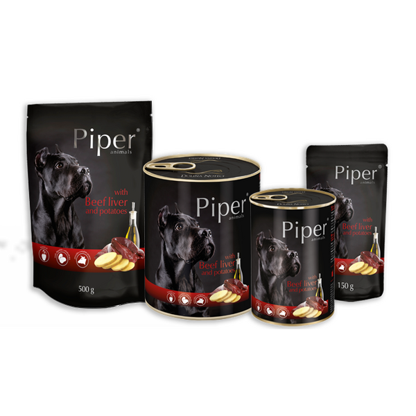 PIPER BEEF LIVER AND POTATOES 500G  - Konservēta barība suņiem