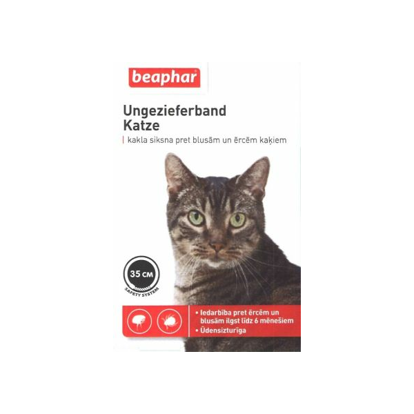 Ошейник против блох, клещей для кошек 35 см красный