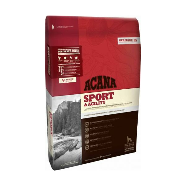 Acana Sport  Agility 17kg - Visu šķirņu sporta suņiem (ar vistu un dārzeņiem)