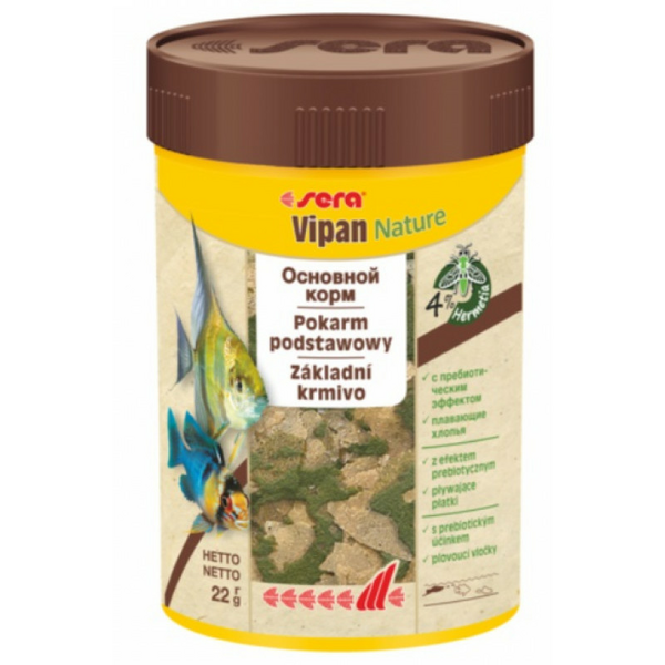 SERA Vipan Nature 250ml/60g - barība dekoratīvajām zivīm - pārslas