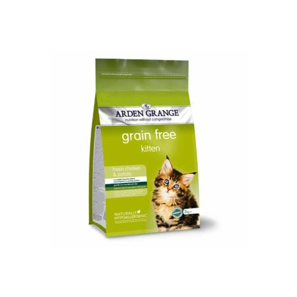 ARDEN GRANGE Kitten Grain Free with Fresh Chicken & Potato 2kg - Bezgraudu barība ar vistu un kartupeļiem kaķēniem, grūsnām un laktējošām kaķenēm