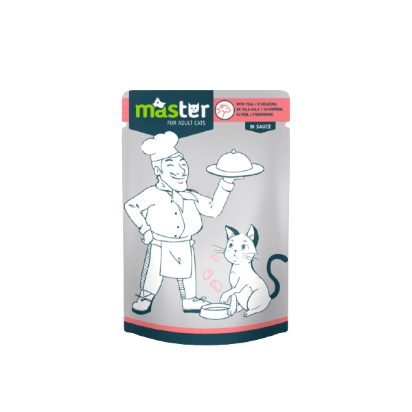 Master ar teļa gaļu 80g - Pieaugušiem kaķiem ar teļa gaļu
