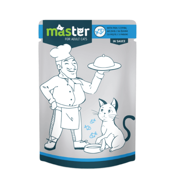 Master kaķiem ar zivs gaļu 80g - Для взрослых котов с рыбой