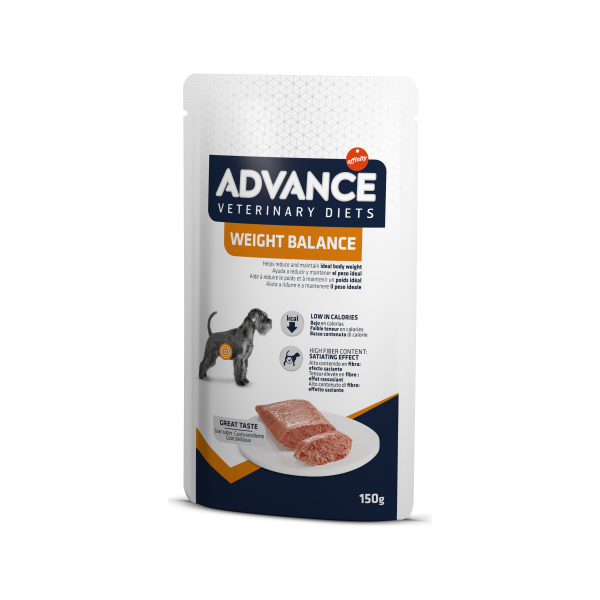 ADVANCE VETERINARY DIETS DOD WEIGHT BALANCE 150gr - pilnvertīga diētiskā barība, konservi suņiem ar aptaukošanās/ lieka svara problēmam