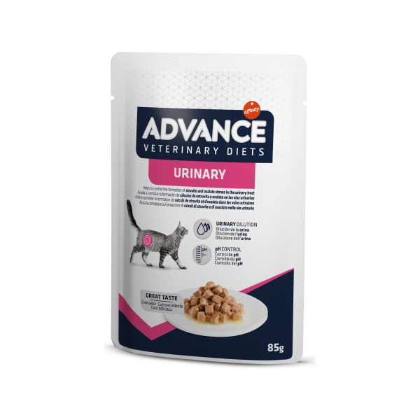 ADVANCE VETERINARY DIETS CAT URINARY 85g - pilnvērtīga diētiska barība, konservi kaķiem ar urīnceļu problēmam