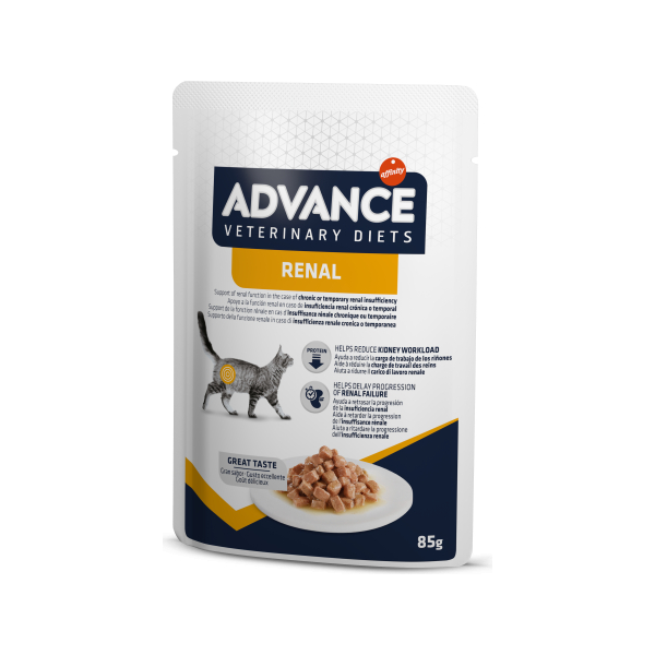 ADVANCE VETERINARY DIETS CAT RENAL 85G- полнорационное диетическое питание, консервы для кошек с проблемами почек