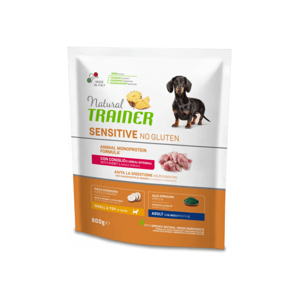 NT DOG SENSITIVE NO GLUTEN ADULT MINI RABBIT 800 G - ПОЛНОЦЕННЫЙ CУХОЙ КОРМ БЕЗ ГЛЮТЕНА С КРОЛИКОМ ДЛЯ ВЗРОСЛЫХ СОБАК МЕЛКИХ ПОРОД