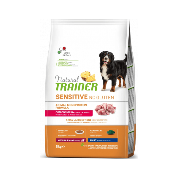 NT DOG SENSITIVE NO GLUTEN ADULT MEDIUM/MAXI RABBIT 3 KG - БЕЗГЛЮТЕНОВЫЙ С КРОЛИКОМ ДЛЯ ВЗРОСЛЫХ СОБАК КРУПНЫХ И СРЕДНИХ ПОРОД