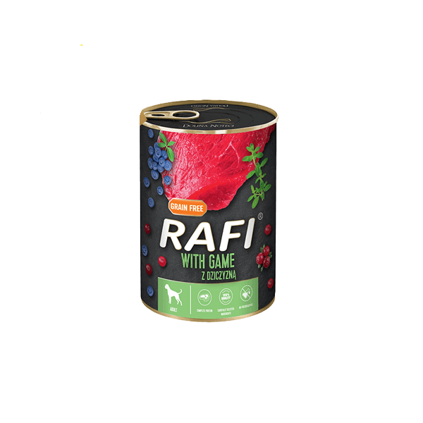 Piper Rafi Adult with Game, Cranberry and Blueberry 400gr - Konservi suņiem ar medījumu