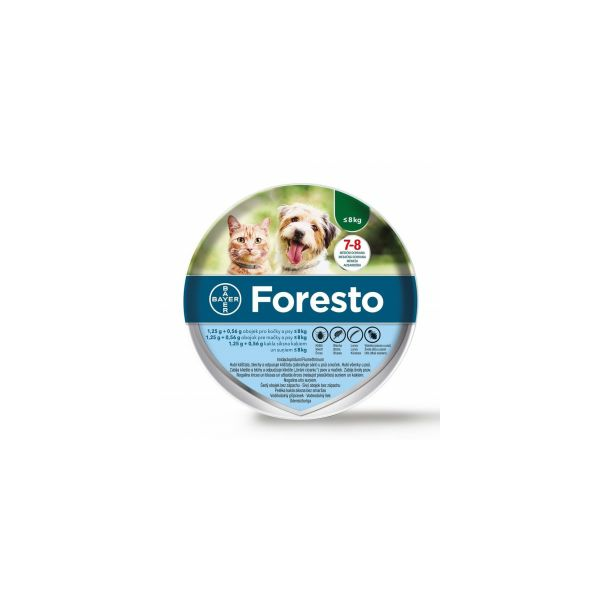 Ошейник Foresto 38cm для собак/котов до 8кг против блох, клещей 1.25+0.56G/G