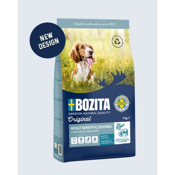 Bozita Original Adult Sensitive Digestion 12kg - сухой корм с бараниной и рисом для собак с чувствительным пищеварением, без пшеницы