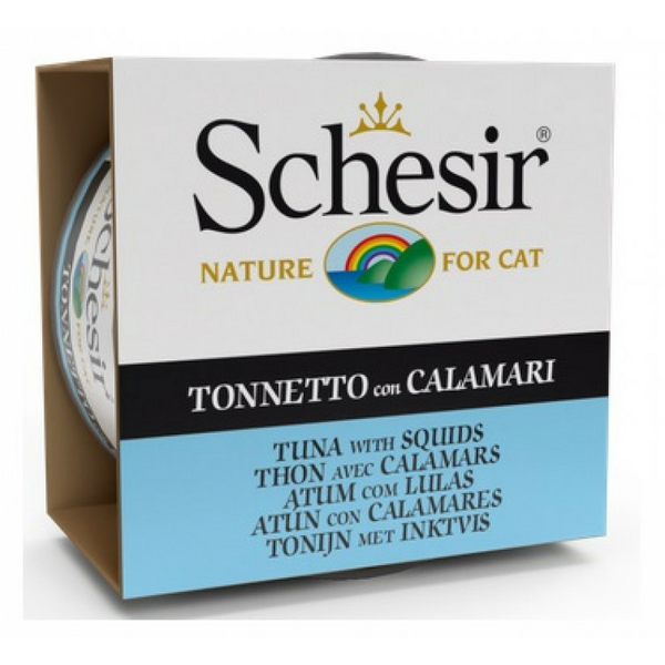 SCHESIR Cat Tuna with Squids 85g - tuncis un kalmāri želejā