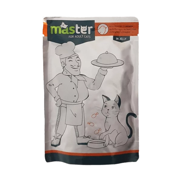 Master kaķiem ar putnu gaļu želejā 80g - Pieaugušiem kaķiem ar putnu gaļu želejā