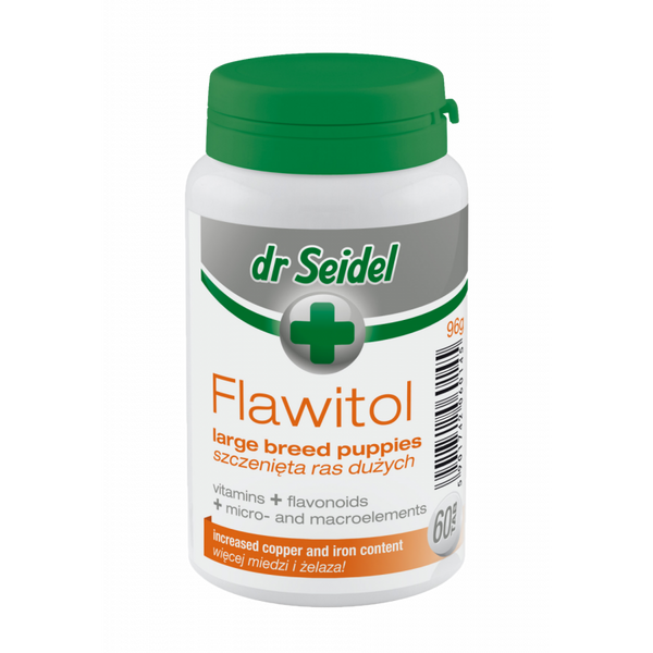 Dr.Seidel Flawitol Large Breed Puppies 60tbl/96g - lielo šķirņu kucēniem, grūsnām un laktējošām kucēm