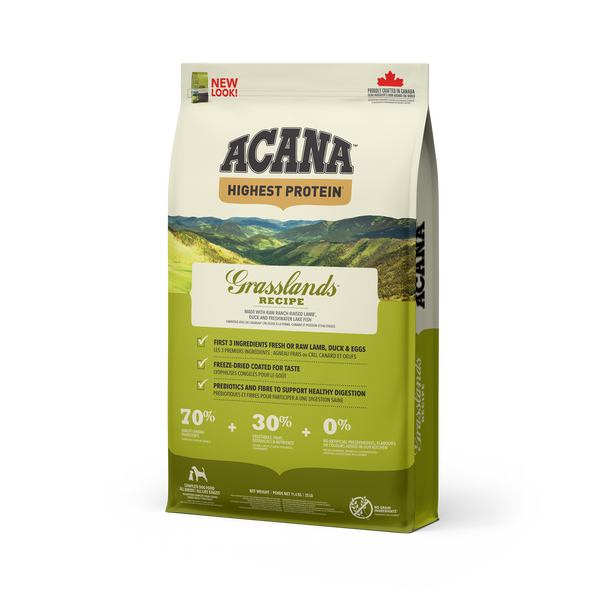 Acana Grasslands Dog 11.4kg - Visu šķirņu suņiem