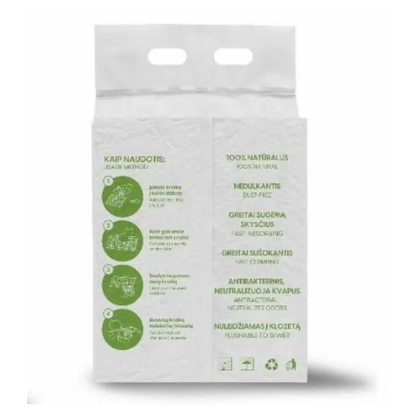 BelCat Tofu Clumping Cat Litter Green tea 6L - dabīgi granulēti kaķu pakaiši ar zaļo tēju maigu aromātu, 3 image