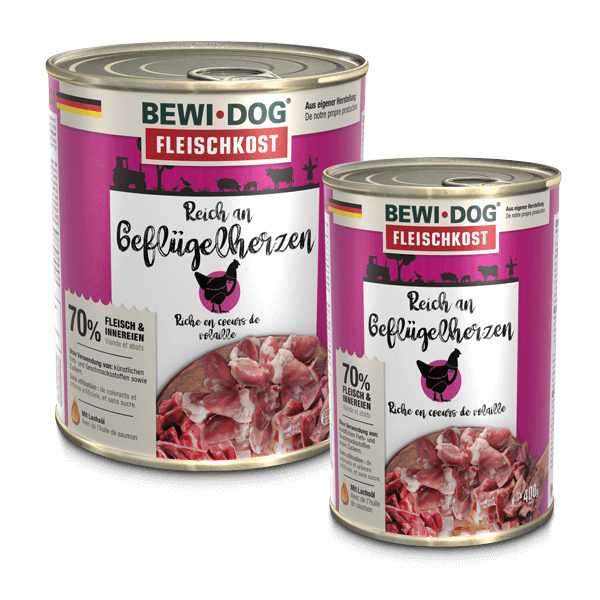 Bewi Dog rich in poultry Hearts 400gr - Pieaugušiem suņiem ar mājputnu sirdiem