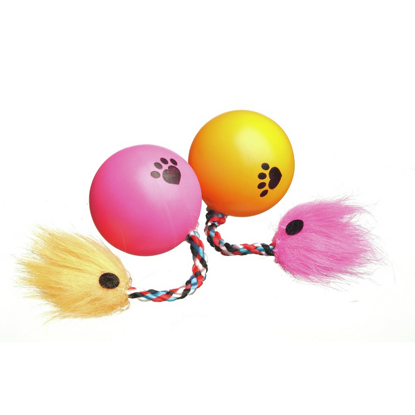 Rotaļlieta Kaķiem - Bumba 3,5 cm ar virvi