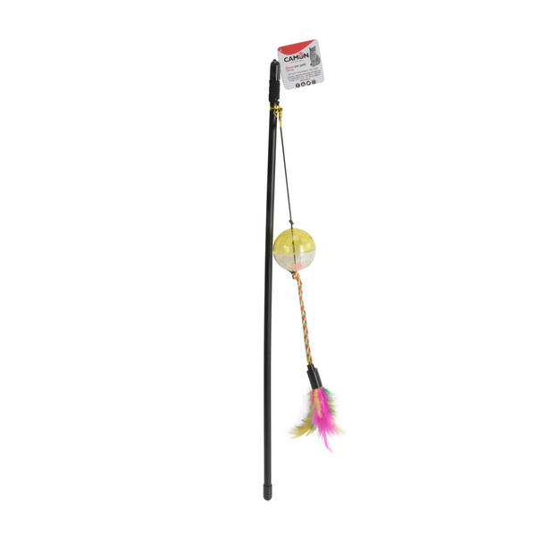 Rotaļlieta Kaķiem - Nūja ar spalvām un bumbu, 46cm