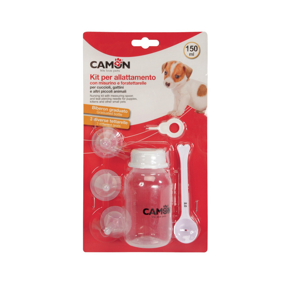 Набор искусственного вскармливания для щенков/котят, 3 размера пустышек, бутылочка 150мл